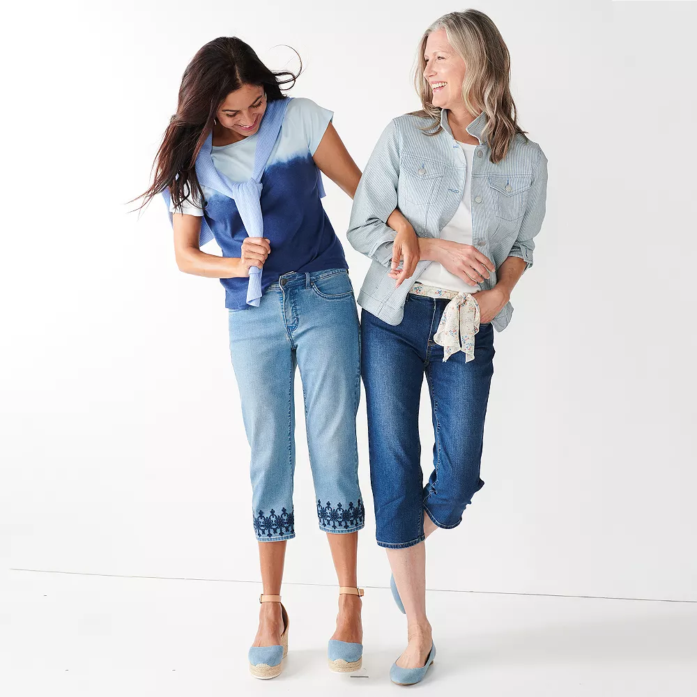 Women's Croft & Barrow® Comfort Waist Denim Capris - Image 12