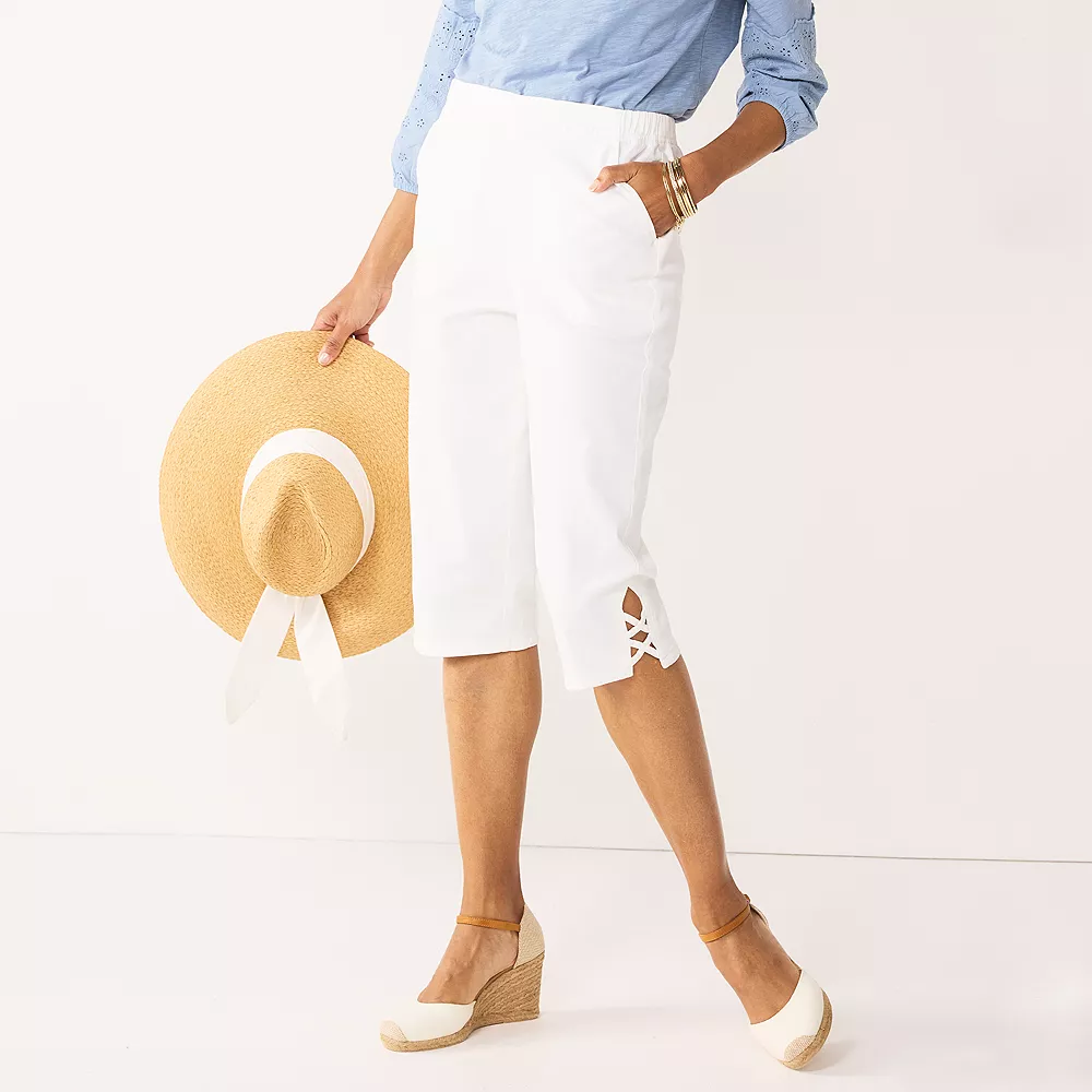 Women's Croft & Barrow® Embellished Hem Skimmer Jeans - Image 2