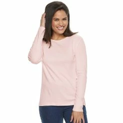 Petite Croft & Barrow® Crewneck Long-Sleeve Tee