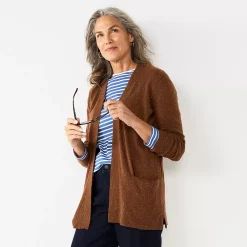Women's Croft & Barrow® Classic Ribbed Open-Front Cardigan