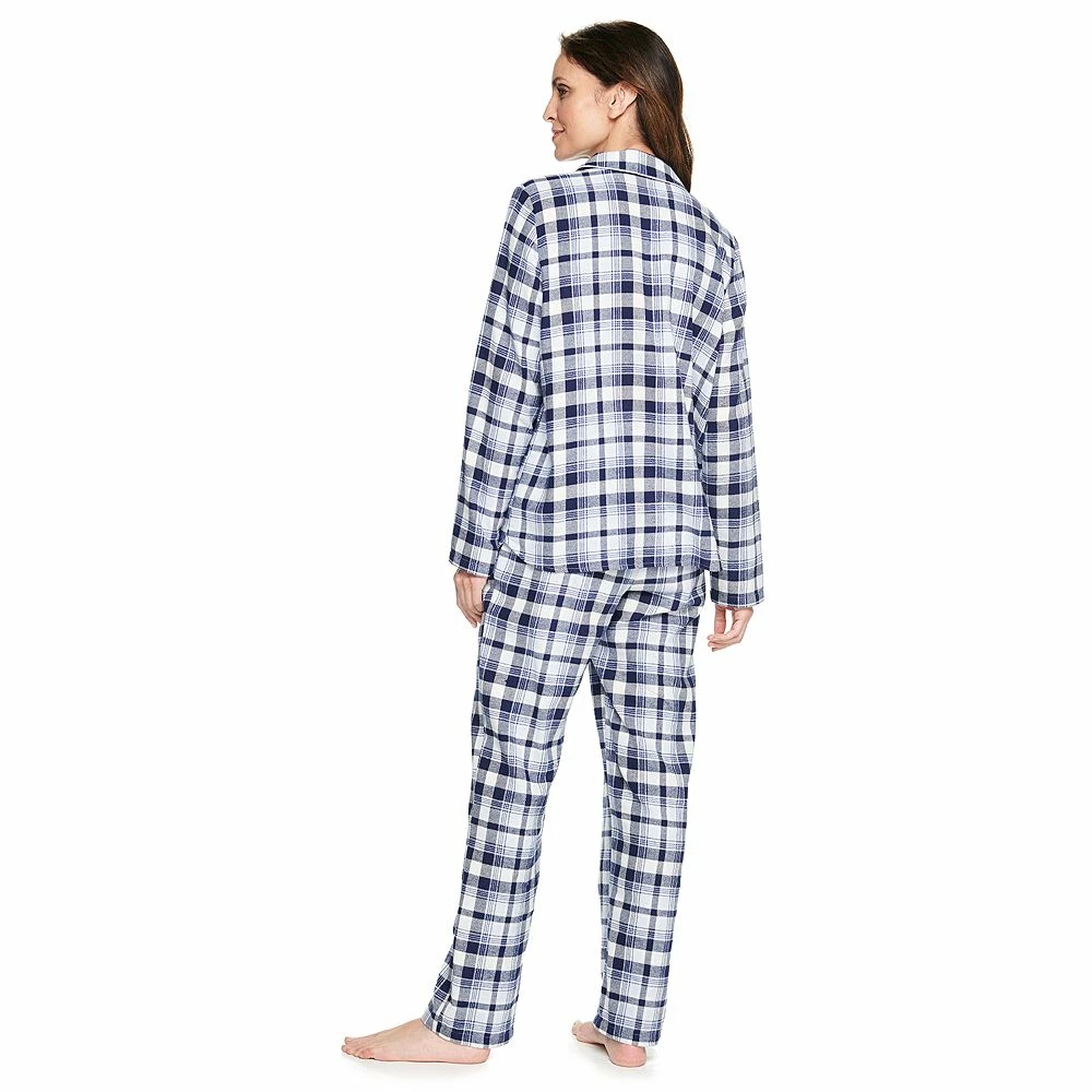 Women's Croft & Barrow® Flannel Long Sleeve Pajama Shirt & Pajama Pants Set - Image 7