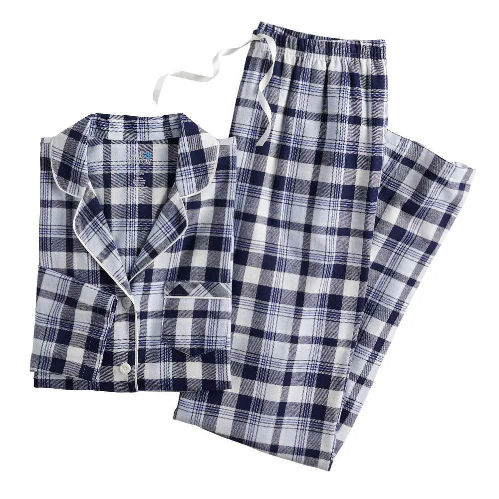 Women's Croft & Barrow® Flannel Long Sleeve Pajama Shirt & Pajama Pants Set - Image 8