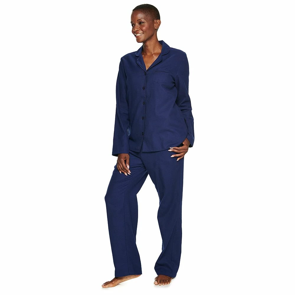 Women's Croft & Barrow® Flannel Long Sleeve Pajama Shirt & Pajama Pants Set - Image 6