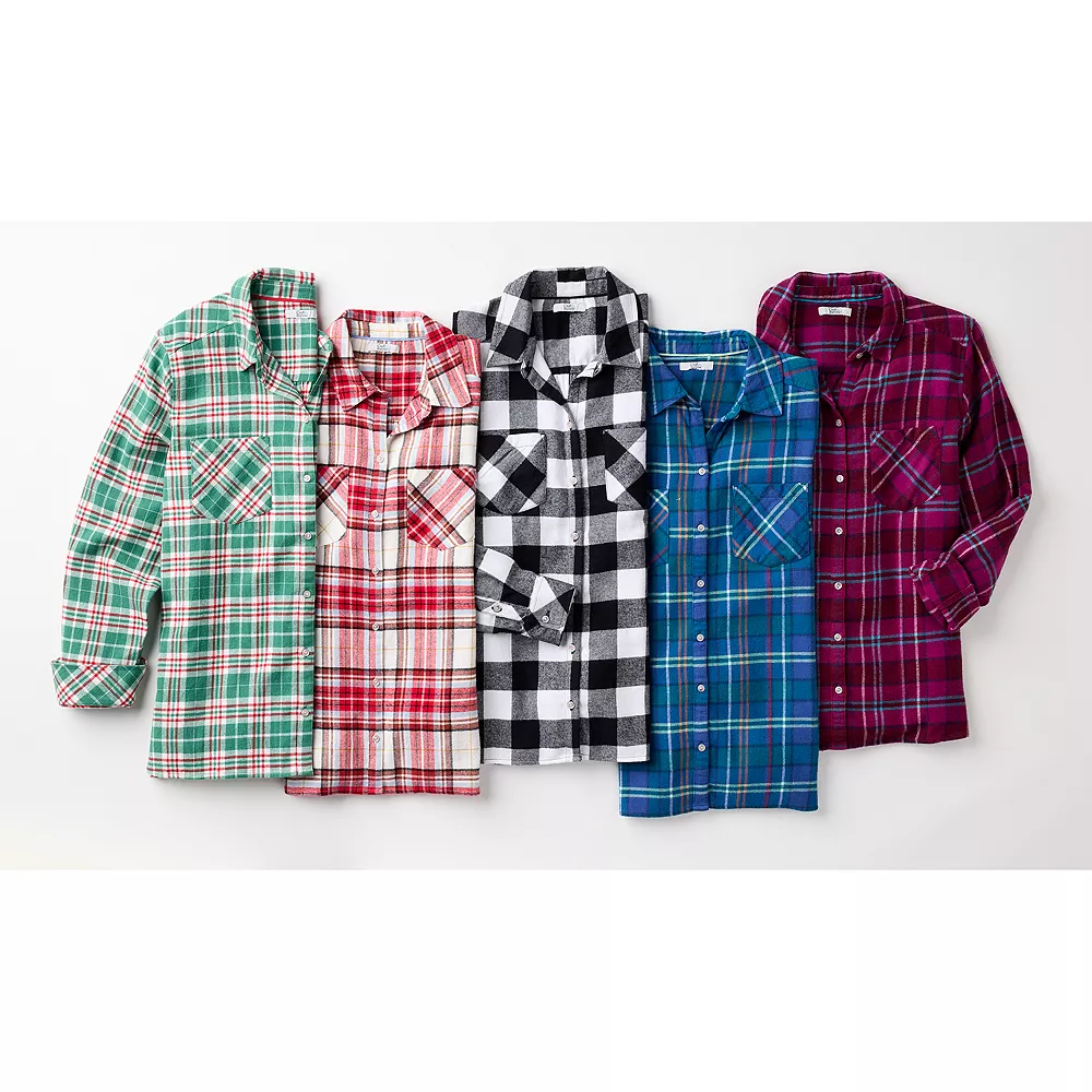 Women's Croft & Barrow® The Extra Soft Plaid Flannel Shirt - Image 13