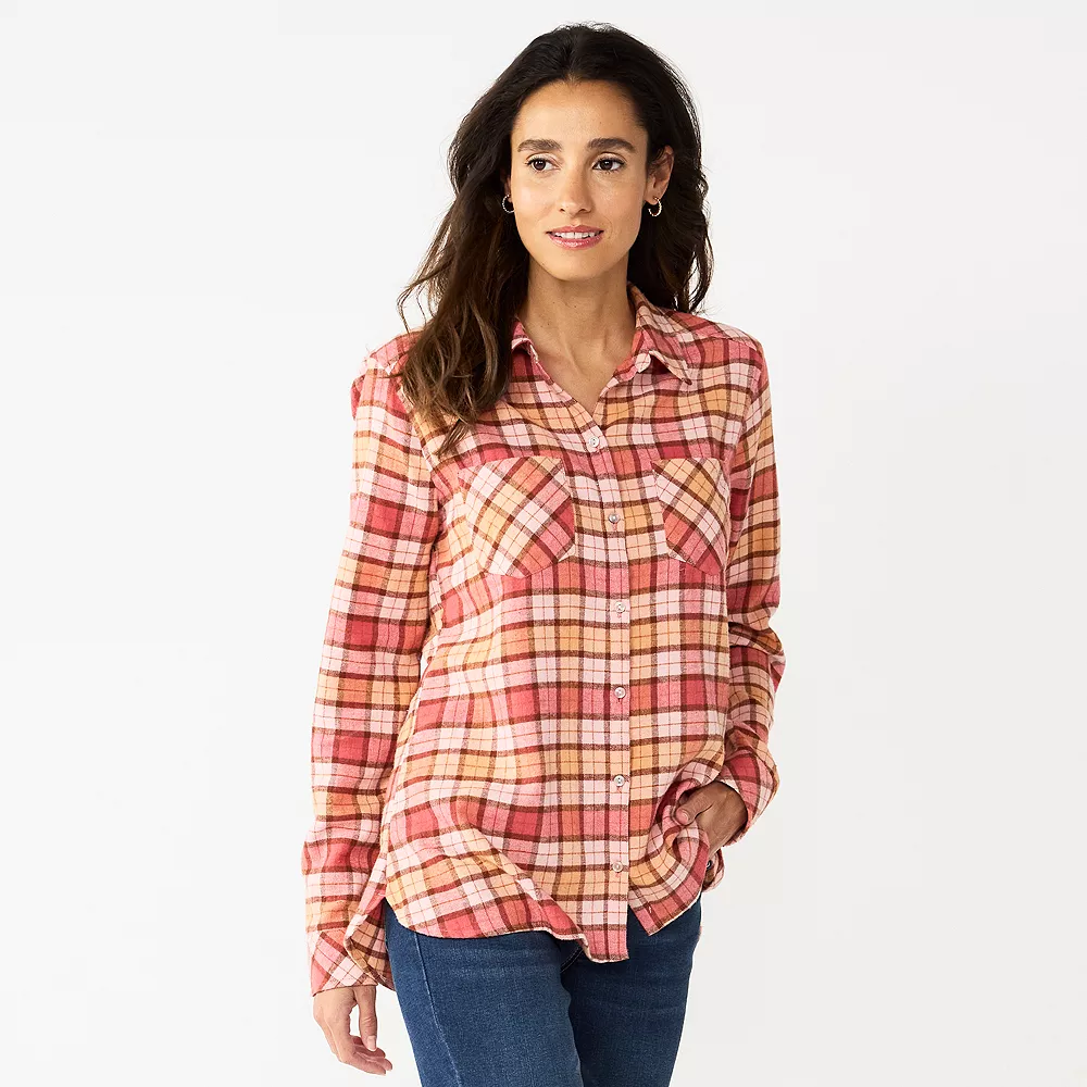 Women's Croft & Barrow® The Extra Soft Plaid Flannel Shirt - Image 4