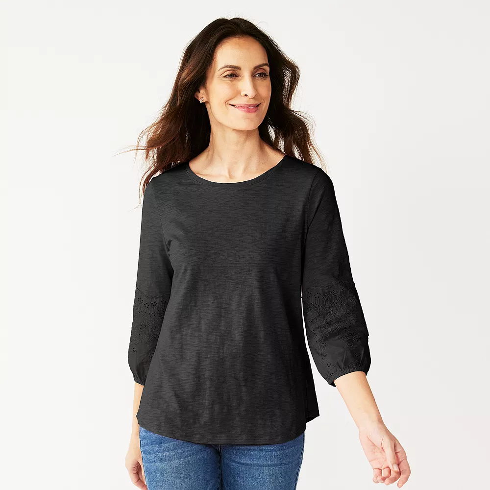 Women's Croft & Barrow® Eyelet Tee - Image 5