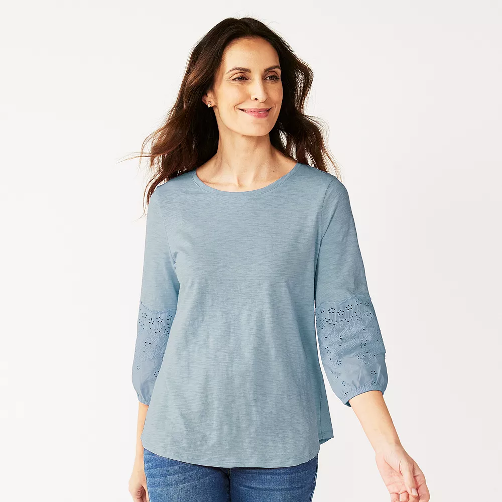 Women's Croft & Barrow® Eyelet Tee - Image 3