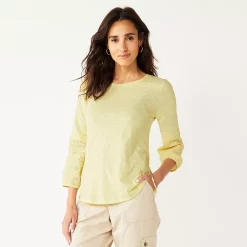 Women's Croft & Barrow® Eyelet Tee