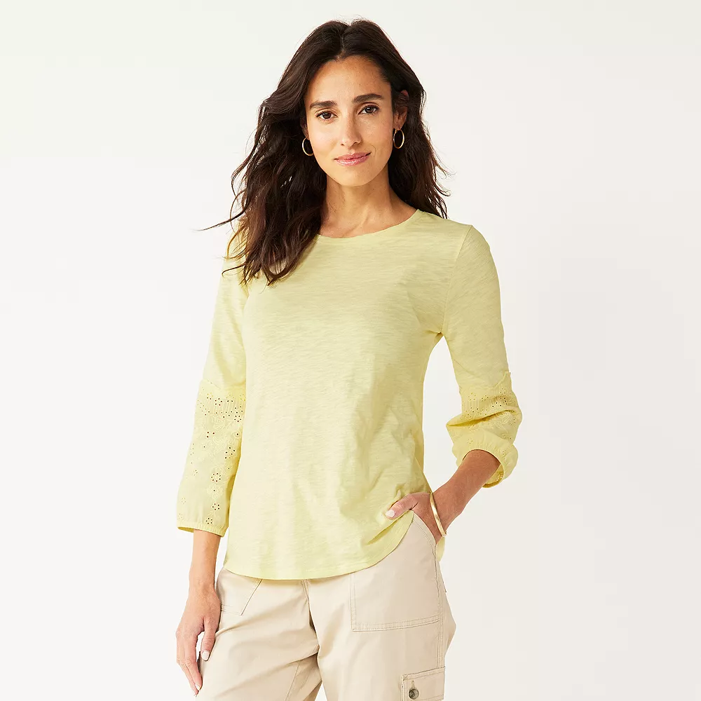 Women's Croft & Barrow® Eyelet Tee