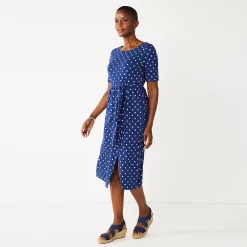 Women's Croft & Barrow® Midi Faux-Wrap Dress