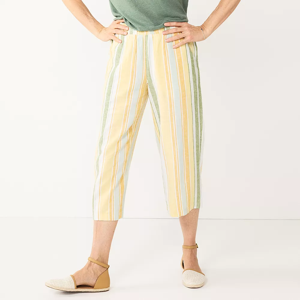 Women's Croft & Barrow® Wide-Leg Twill Crop Pants - Image 2