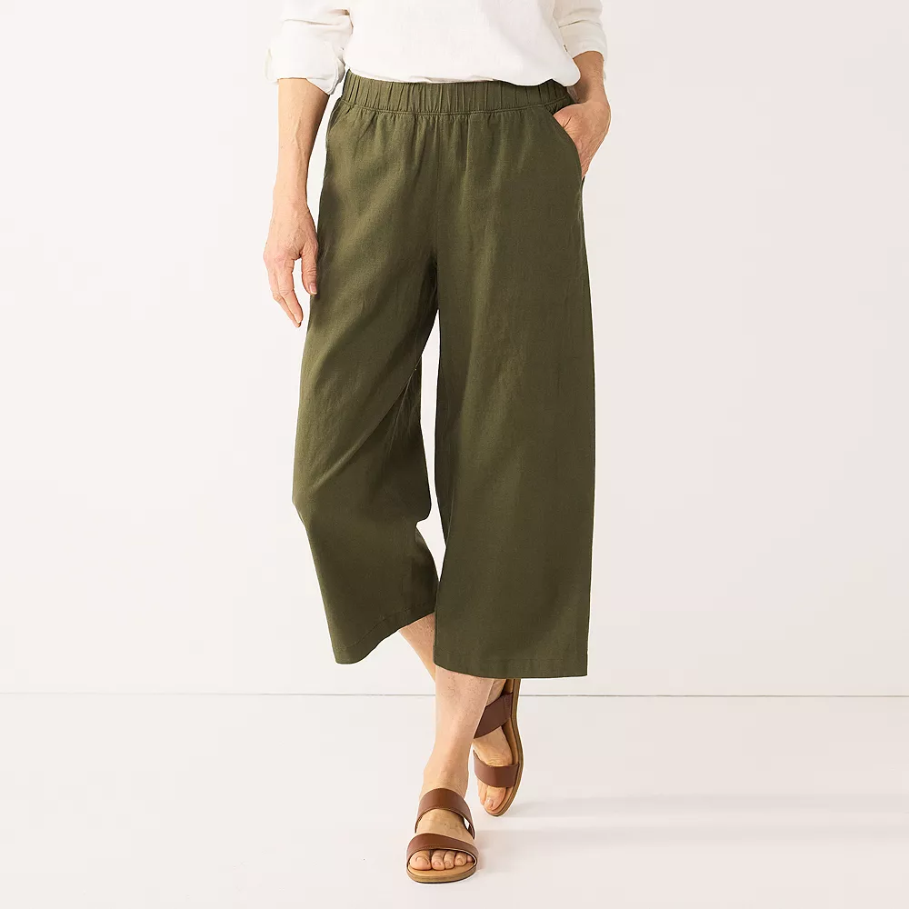 Women's Croft & Barrow® Wide-Leg Twill Crop Pants - Image 6