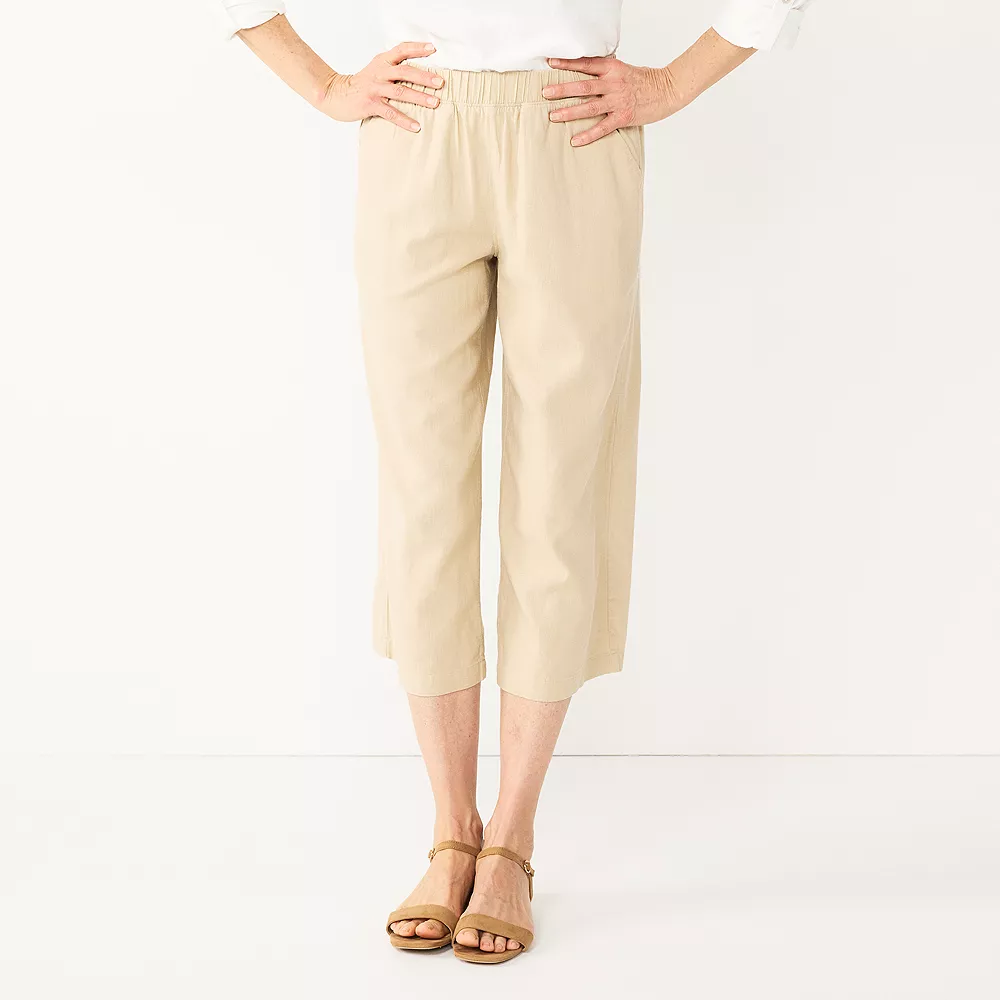 Women's Croft & Barrow® Wide-Leg Twill Crop Pants - Image 5