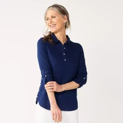 Women's Croft & Barrow® Linen-Blend Popover Tunic