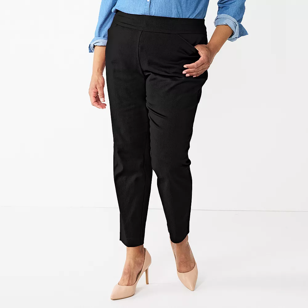 Plus Size Women's Croft & Barrow® Effortless Stretch Pull-On Straight Pants - Image 5
