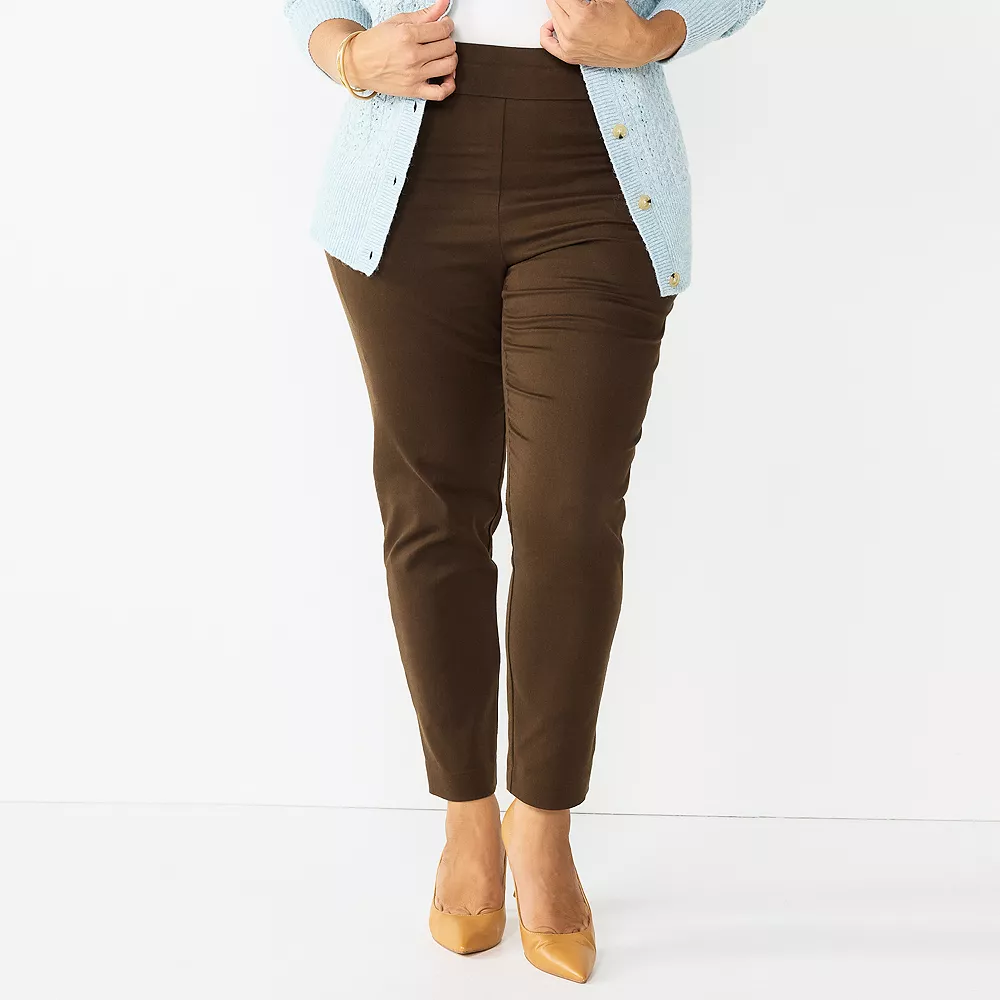 Plus Size Women's Croft & Barrow® Effortless Stretch Pull-On Straight Pants