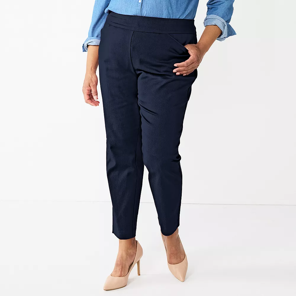 Plus Size Women's Croft & Barrow® Effortless Stretch Pull-On Straight Pants - Image 9
