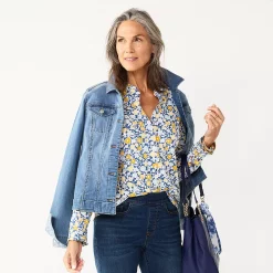 Women's Croft & Barrow® Ruffled Button Down Top