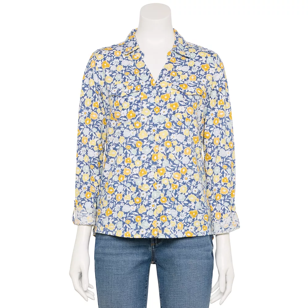 Petite Croft & Barrow® Roll-Tab Sleeve Soft Shirt - Image 7