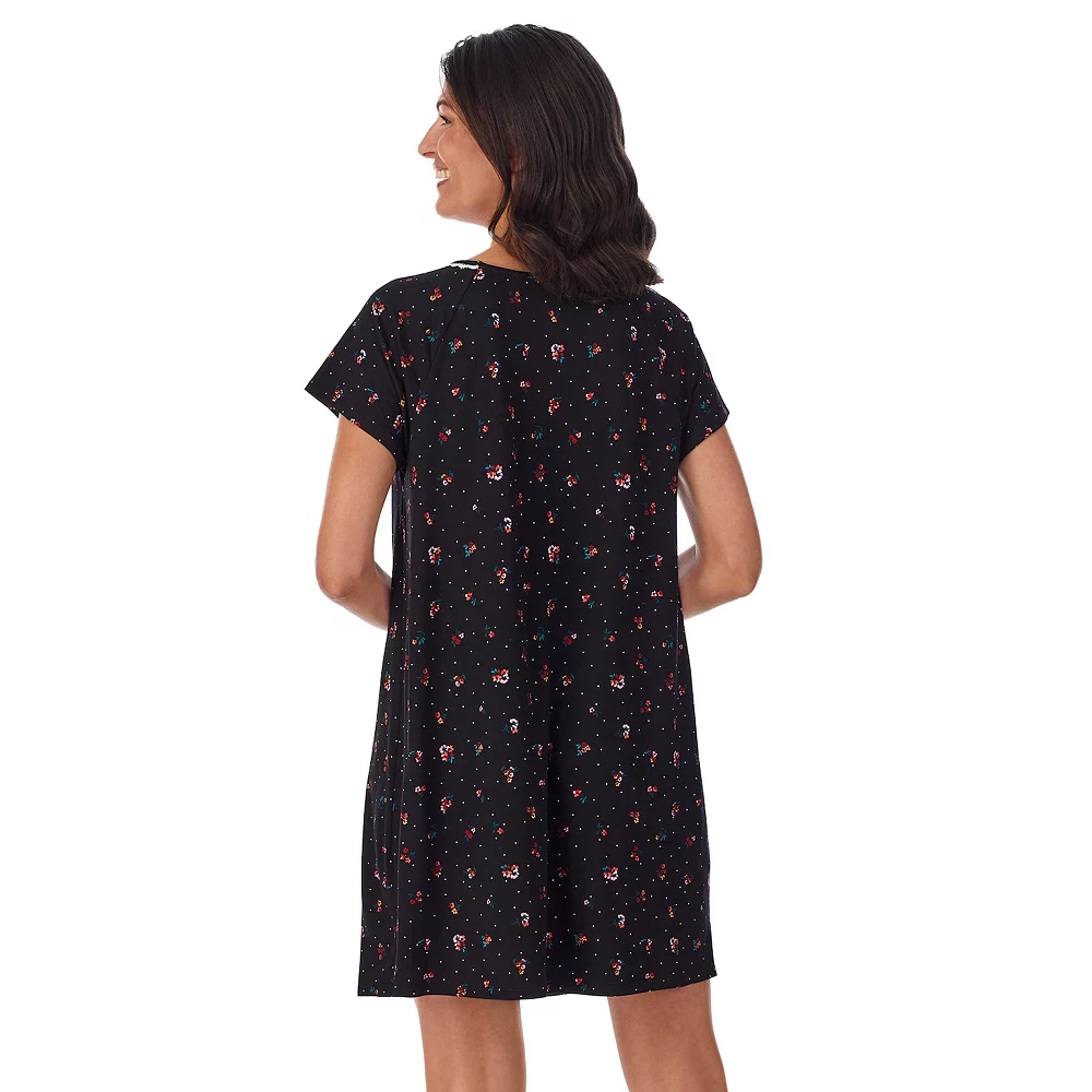 Women's Croft & Barrow® Cozy Short Sleeve Smocked Nightgown - Image 4