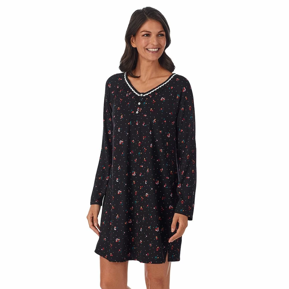 Women's Croft & Barrow® Cozy Long Sleeve Smocked Nightgown - Image 3