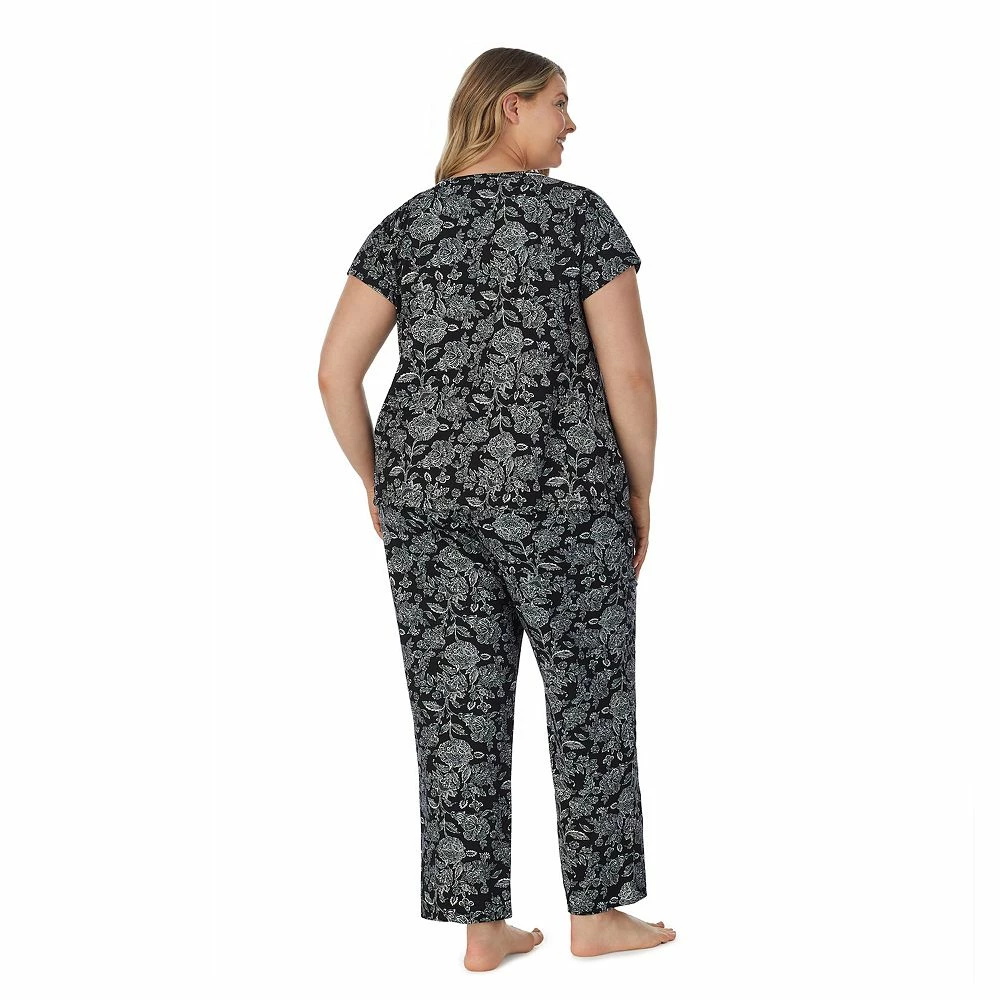 Plus Size Croft & Barrow® Cozy Short Sleeve Button-Front Pajama Top & Pajama Pants Sleep Set - Image 4