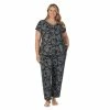 Plus Size Croft & Barrow® Cozy Short Sleeve Button-Front Pajama Top & Pajama Pants Sleep Set