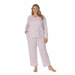 Plus Size Croft & Barrow® Cozy Long Sleeve Pajama Top & Pajama Pants Sleep Set