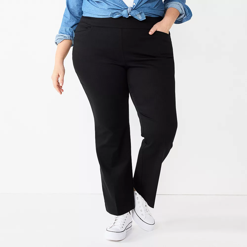 Plus Size Croft & Barrow® Effortless Stretch Bootcut Pants - Image 2