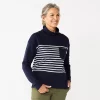 Petite Croft & Barrow® Long Sleeve Mockneck Sweatshirt