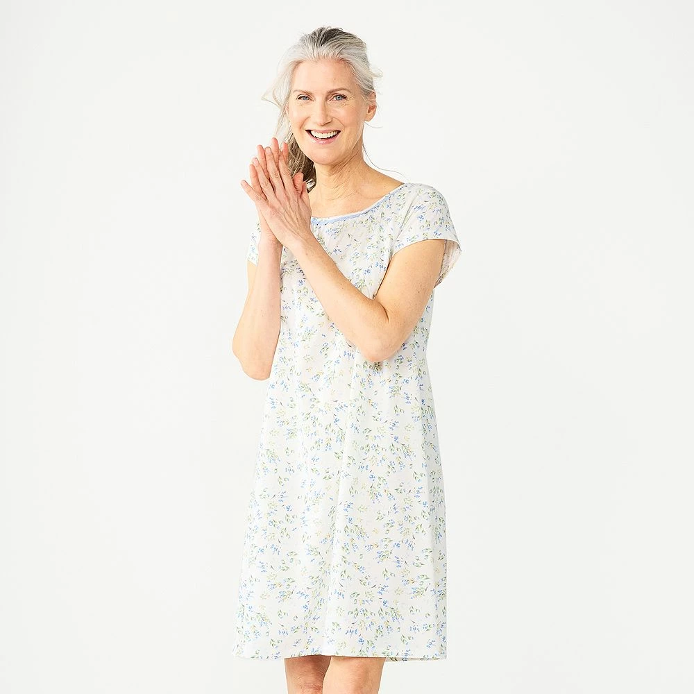 Petite Croft & Barrow® Short Sleeve Cotton Nightgown - Image 6