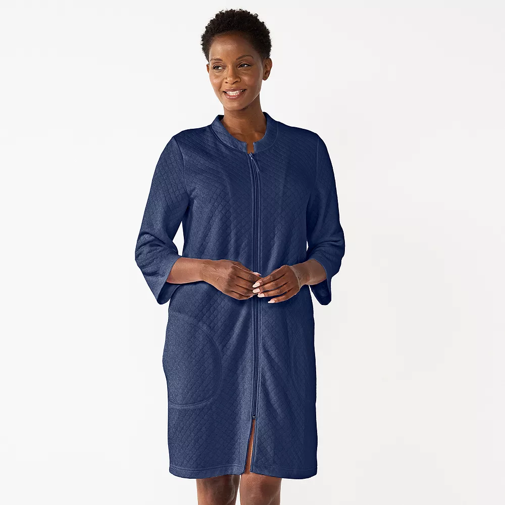 Women's Croft & Barrow® Quilted Zipper Duster - Image 4