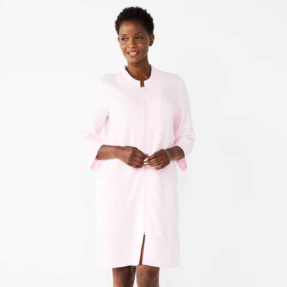 Women's Croft & Barrow® Quilted Zipper Duster - Image 3