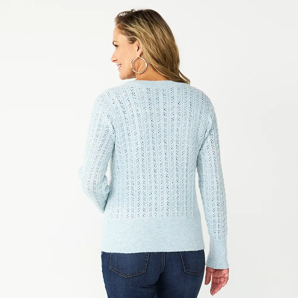 Women's Croft & Barrow® Crewneck Cardigan - Image 4