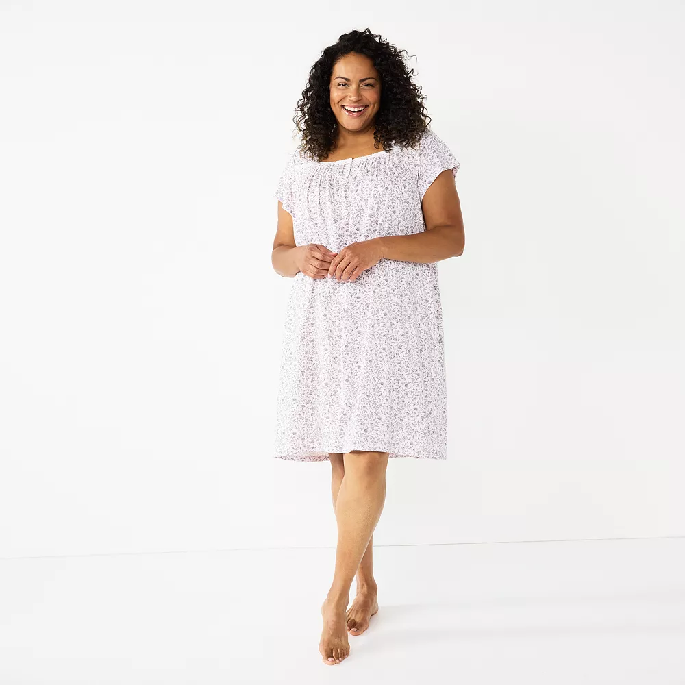 Plus Size Croft & Barrow® Short Sleeve Knit Nightgown - Image 6