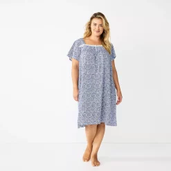 Plus Size Croft & Barrow® Short Sleeve Knit Nightgown