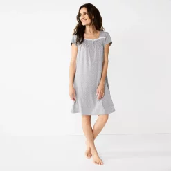 Women's Croft & Barrow® Short Sleeve Knit Nightgown