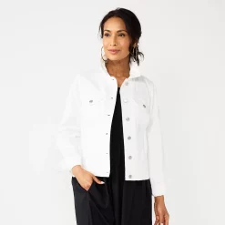 Women's Croft & Barrow® Button-Front Denim Jacket