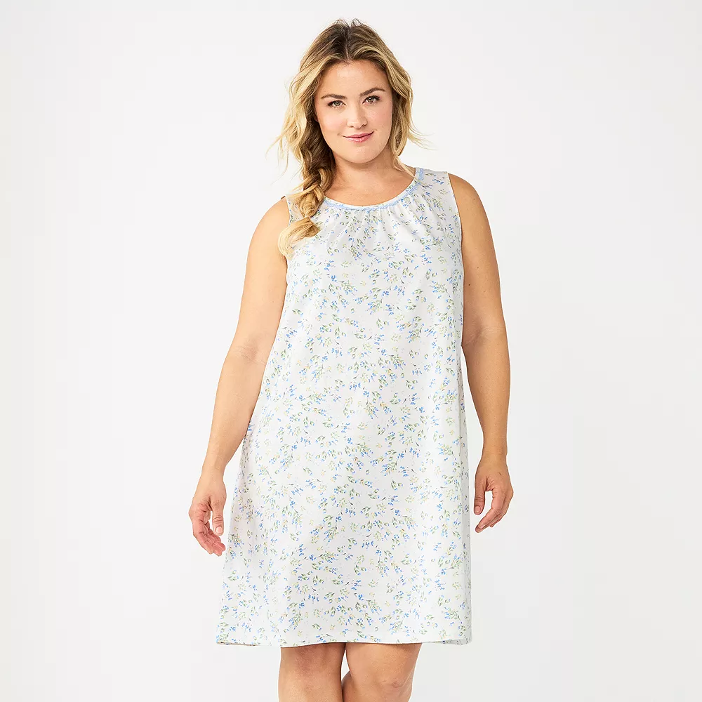 Plus Size Croft & Barrow® Sleeveless Cotton Nightgown - Image 3