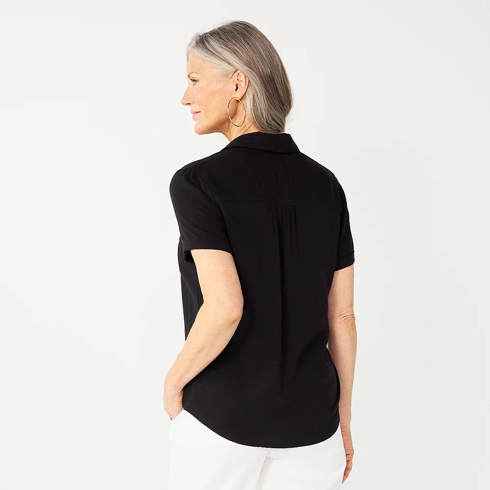 Women's Croft & Barrow® Woven Camp Shirt - Image 9