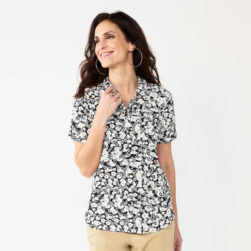 Women's Croft & Barrow® Woven Camp Shirt - Image 4