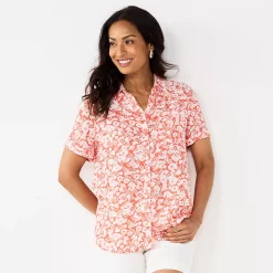 Women's Croft & Barrow® Woven Camp Shirt